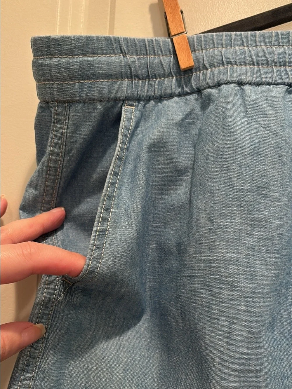 J. Crew Seaside Skirt in Chambray - size XL